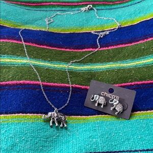 Adorable elephant earrings and necklace
